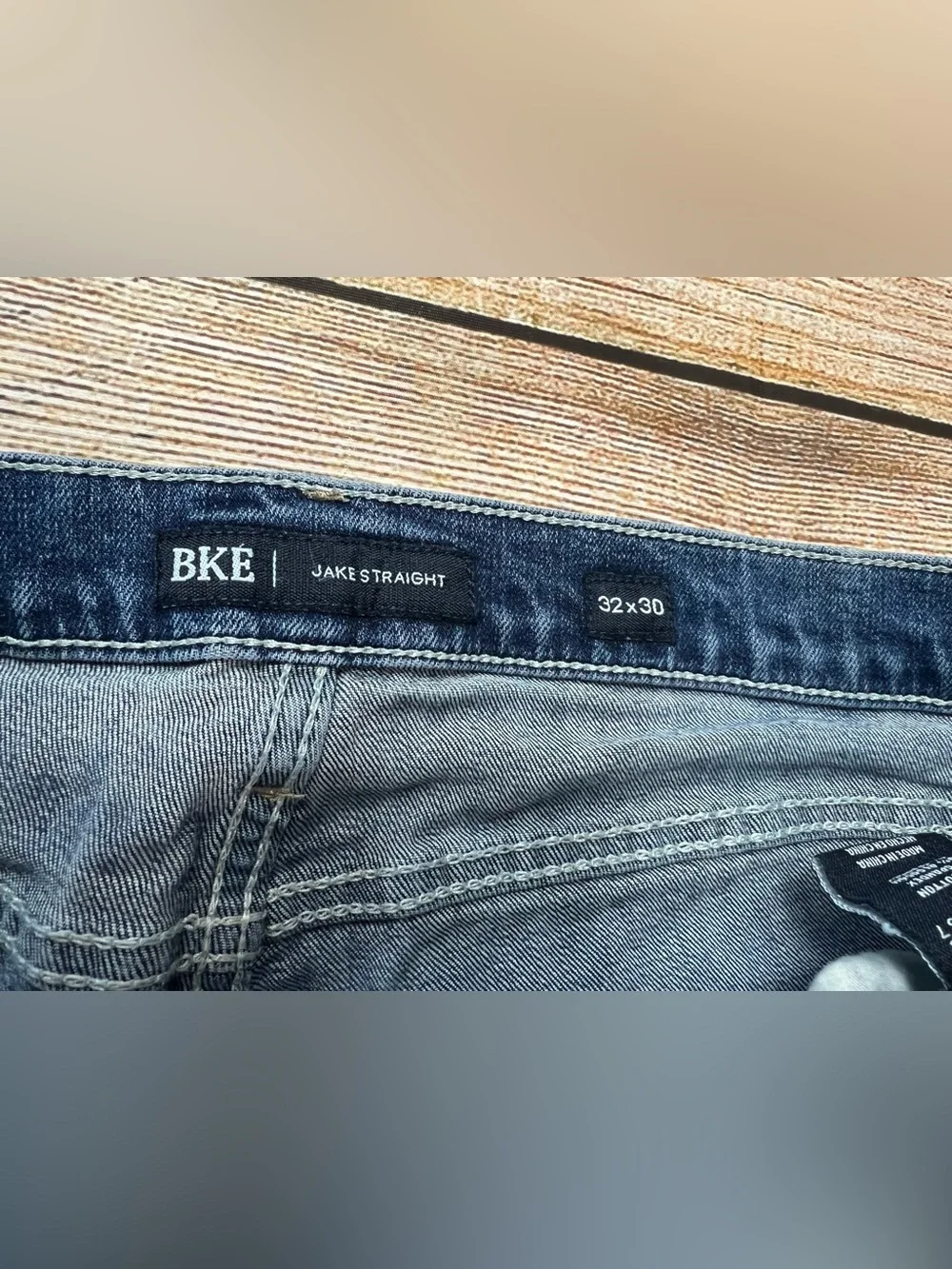 BKE Men Jeans 32x30 Straight Blue Denim